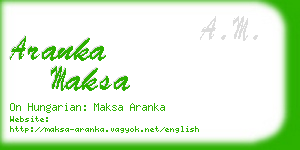 aranka maksa business card